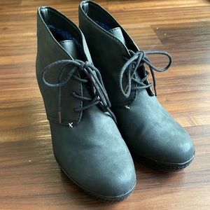 Black Wedge Booties - Dr Scholls - Like New!